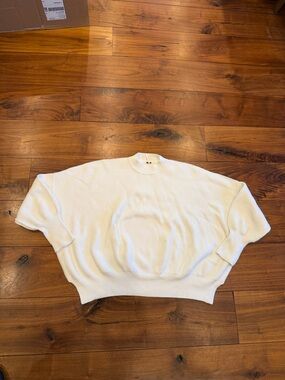 Free People Easy Street Tunic oversized white cotton/acrylic, medium!